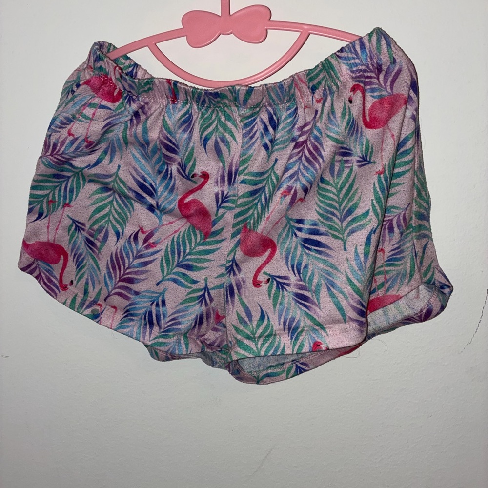 The Children's Place Pink Flamingo Leaf Print Pajama Shorts